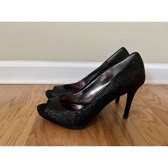 Black Rhinestone Pump Size 9 High Heels MICHAEL - Picture 9 of 10